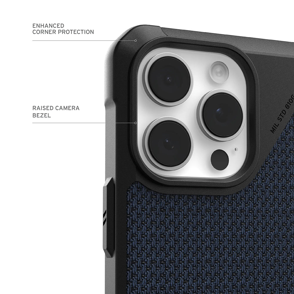 Capa MagSafe para Apple iPhone 17 Pro Max, Urban Armor Gear, Metropolis LT Kevlar, Azul-marinho