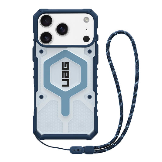 Capa MagSafe para Apple iPhone 17 Pro Max, Urban Armor Gear, Pathfinder Clear com Cordão, Azul