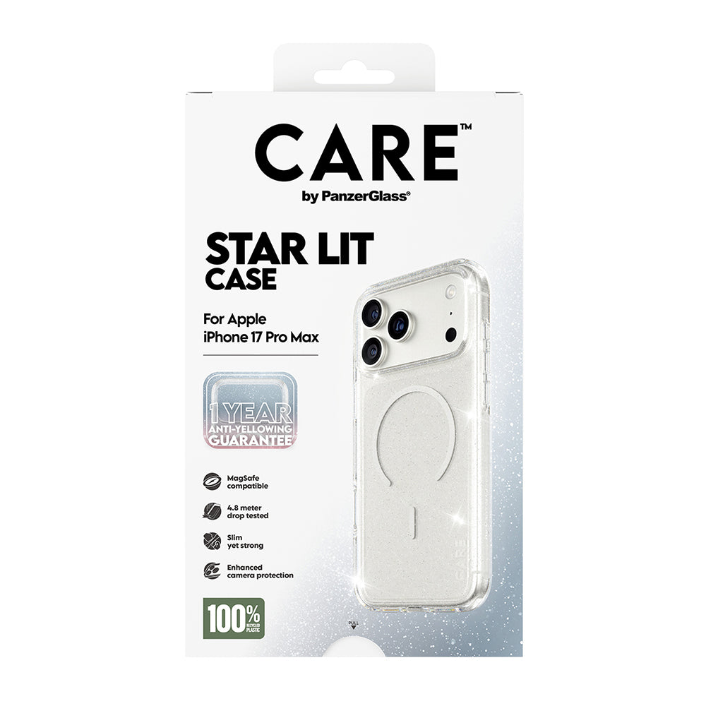 Capa MagSafe para Apple iPhone 17 Pro, PanzerGlass, Care Urban Explorer Star Lit, Transparente Branca