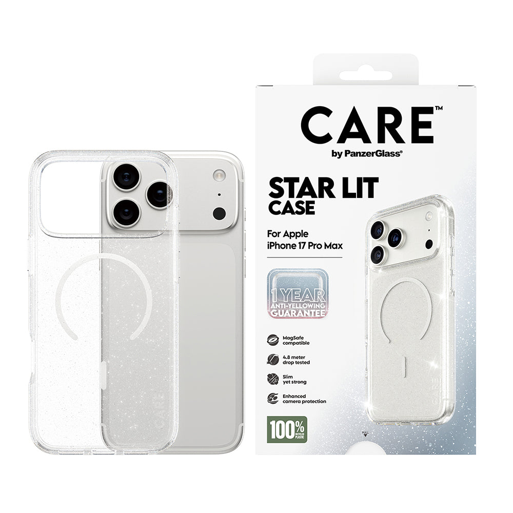 Capa MagSafe para Apple iPhone 17 Pro, PanzerGlass, Care Urban Explorer Star Lit, Transparente Branca
