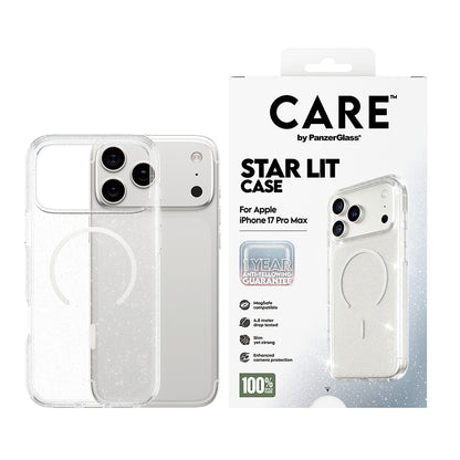 Capa MagSafe para Apple iPhone 17 Pro, PanzerGlass, Care Urban Explorer Star Lit, Transparente Branca