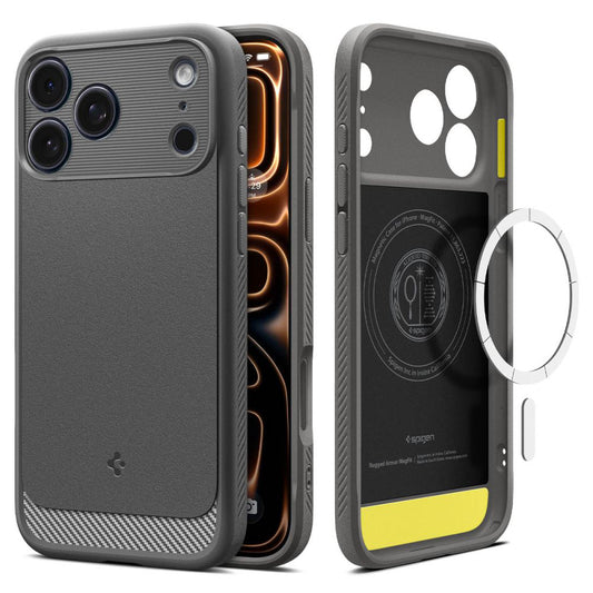 Capa MagSafe para Apple iPhone 17 Pro, Spigen, Rugged Armor, Cinzento