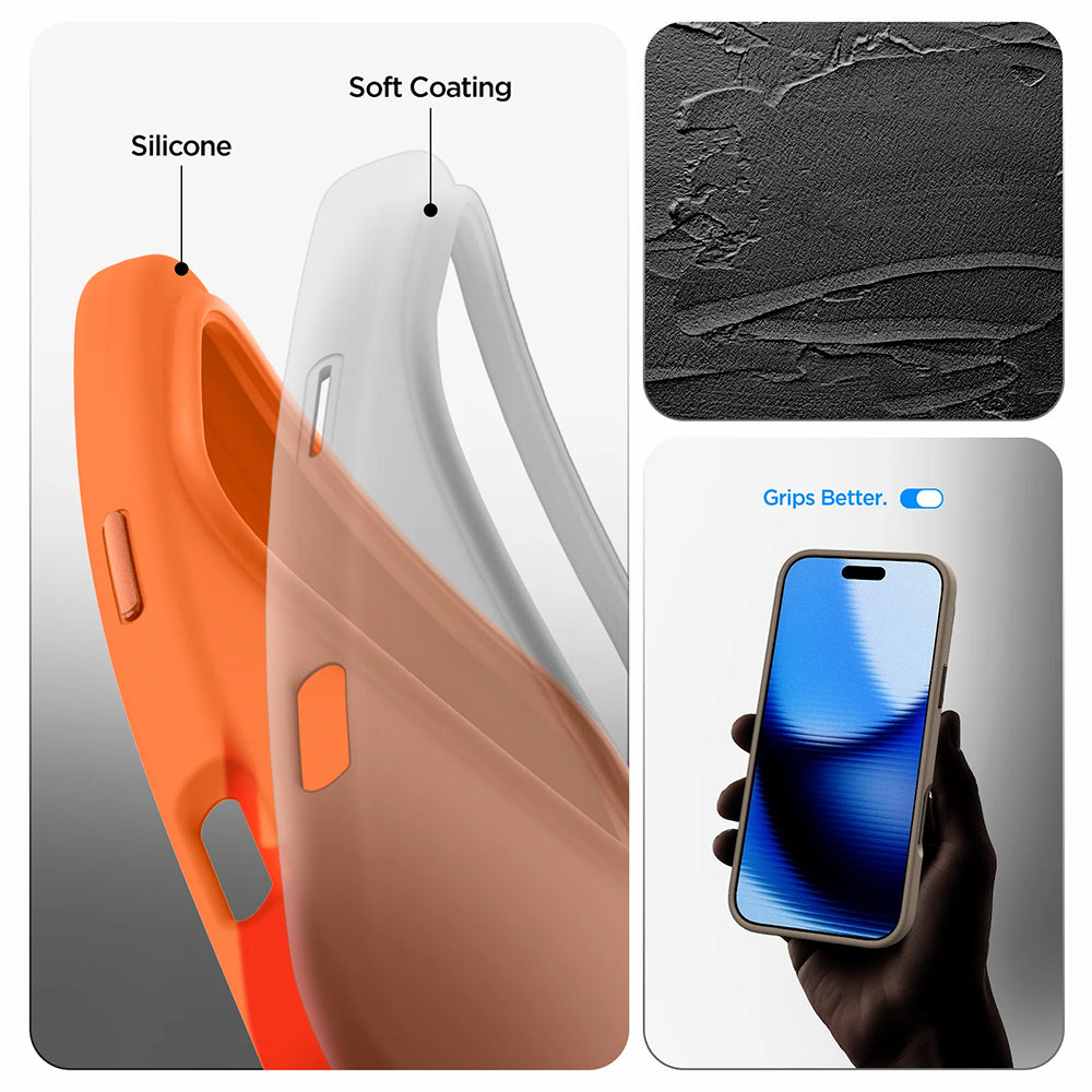Capa MagSafe para Apple iPhone 17 Pro, Spigen, Silicone Fit, Laranja ACS11379
