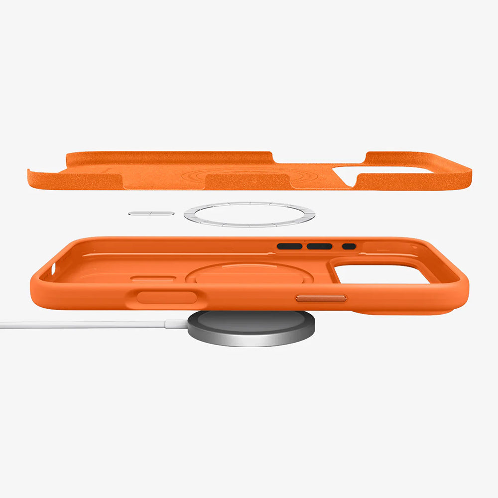 Capa MagSafe para Apple iPhone 17 Pro, Spigen, Silicone Fit, Laranja ACS11379