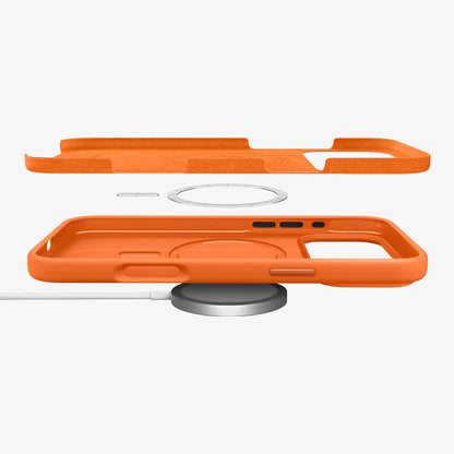 Capa MagSafe para Apple iPhone 17 Pro, Spigen, Silicone Fit, Laranja ACS11379
