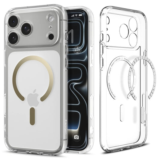 Capa MagSafe para Apple iPhone 17 Pro, Spigen, Ultra Hybrid, Dourada Transparente