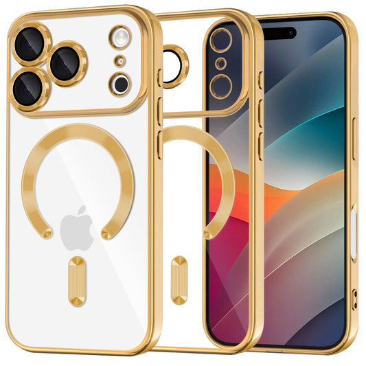 Capa MagSafe para Apple iPhone 17 Pro, Techsuit, Luxury Crystal, Dourada