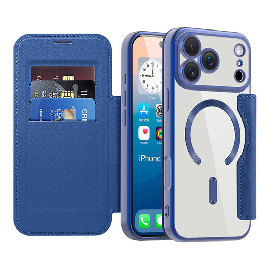 Capa MagSafe para Apple iPhone 17 Pro, Techsuit, SmartMag Book, Azul