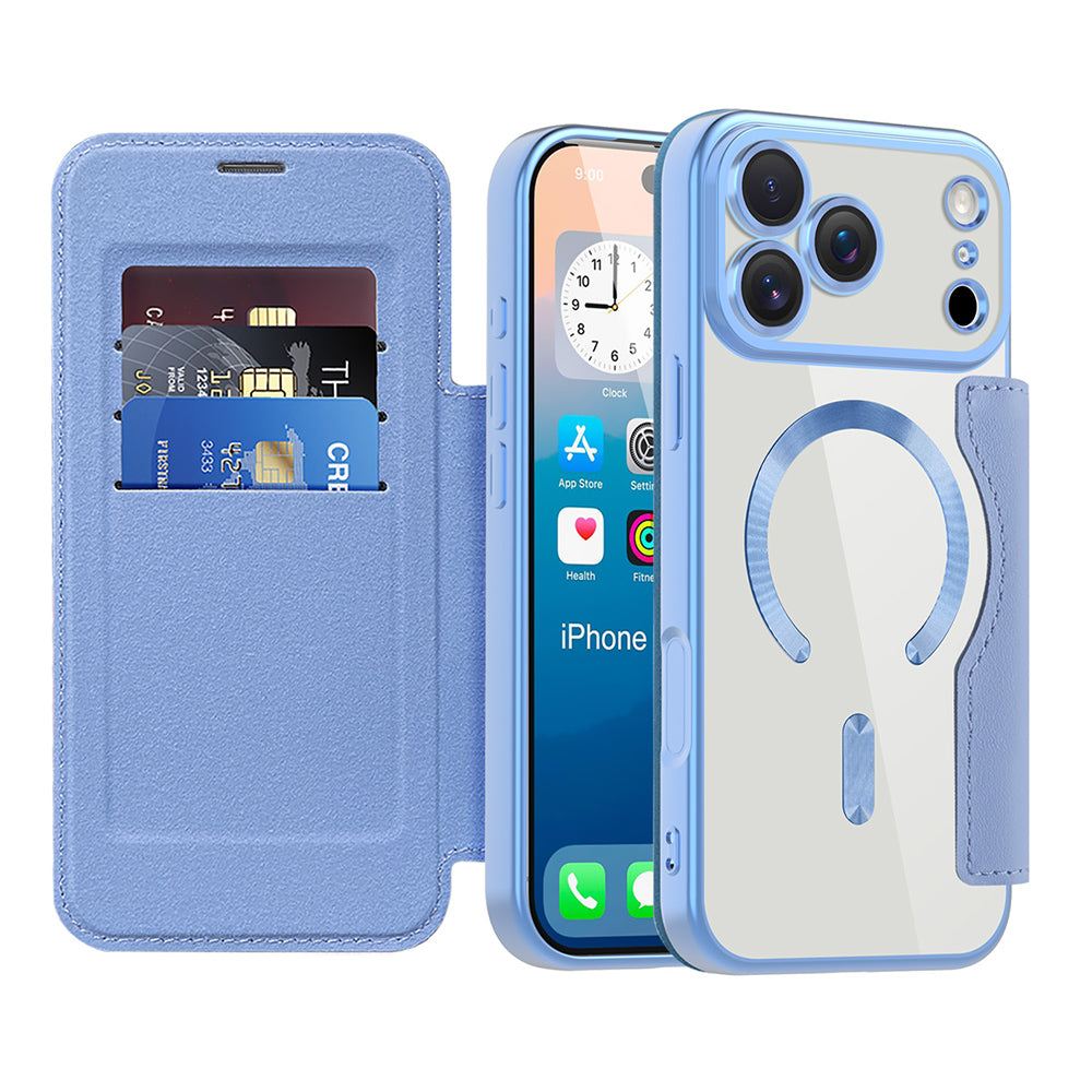 Capa MagSafe para Apple iPhone 17 Pro, Techsuit, SmartMag Book, Azul