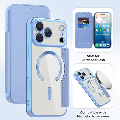 Capa MagSafe para Apple iPhone 17 Pro, Techsuit, SmartMag Book, Azul