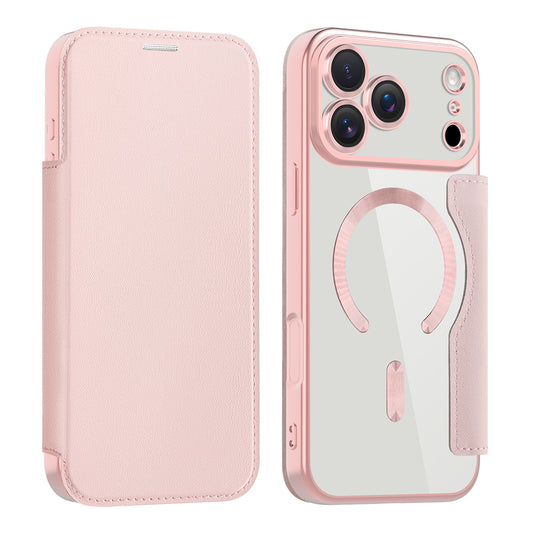 Capa MagSafe para Apple iPhone 17 Pro, Techsuit, SmartMag Book, Rosa