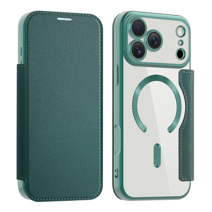 Capa MagSafe para Apple iPhone 17 Pro, Techsuit, SmartMag Book, Verde