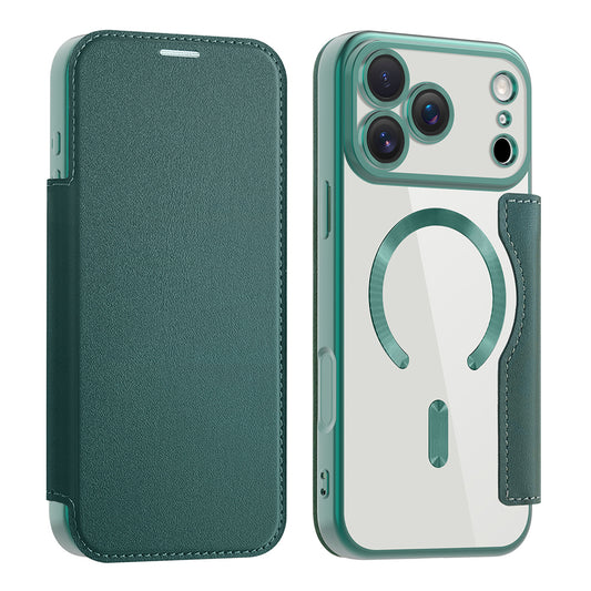Capa MagSafe para Apple iPhone 17 Pro, Techsuit, SmartMag Book, Verde
