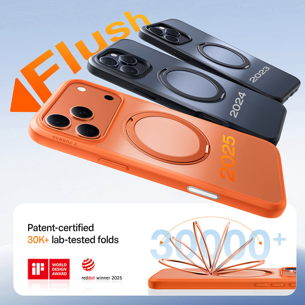 Capa MagSafe para Apple iPhone 17 Pro, Torras, Ostand Pro, Laranja