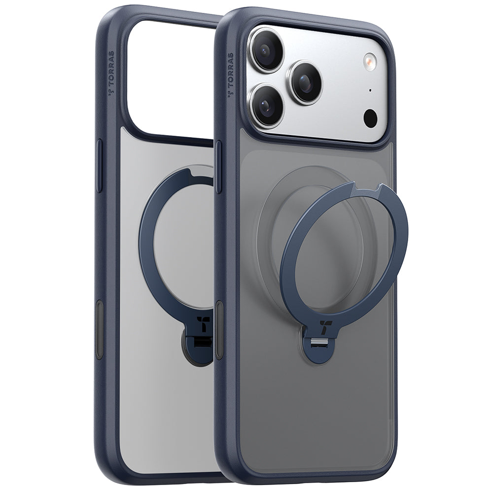 Capa MagSafe para Apple iPhone 17 Pro, Torras, Ostand Spin, Azul