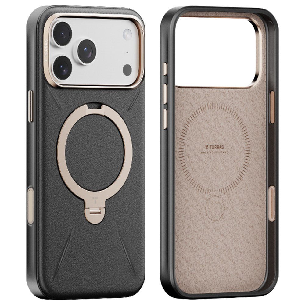 Capa MagSafe para Apple iPhone 17 Pro, Torras, QPRO Leather, Preta
