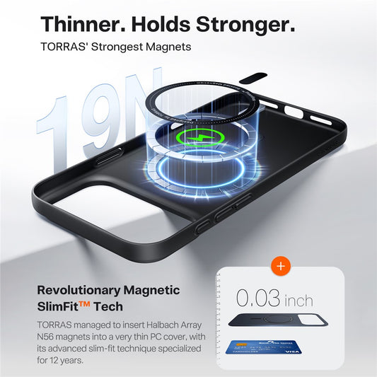 Capa MagSafe para Apple iPhone 17 Pro, Torras, SlimFit, Preta