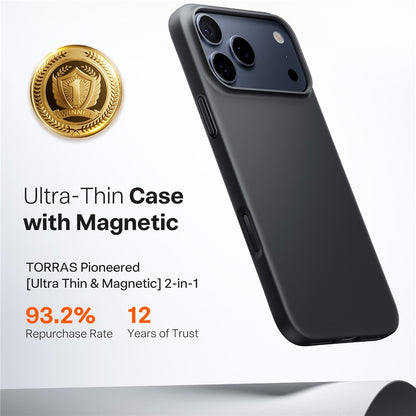 Capa MagSafe para Apple iPhone 17 Pro, Torras, SlimFit, Preta