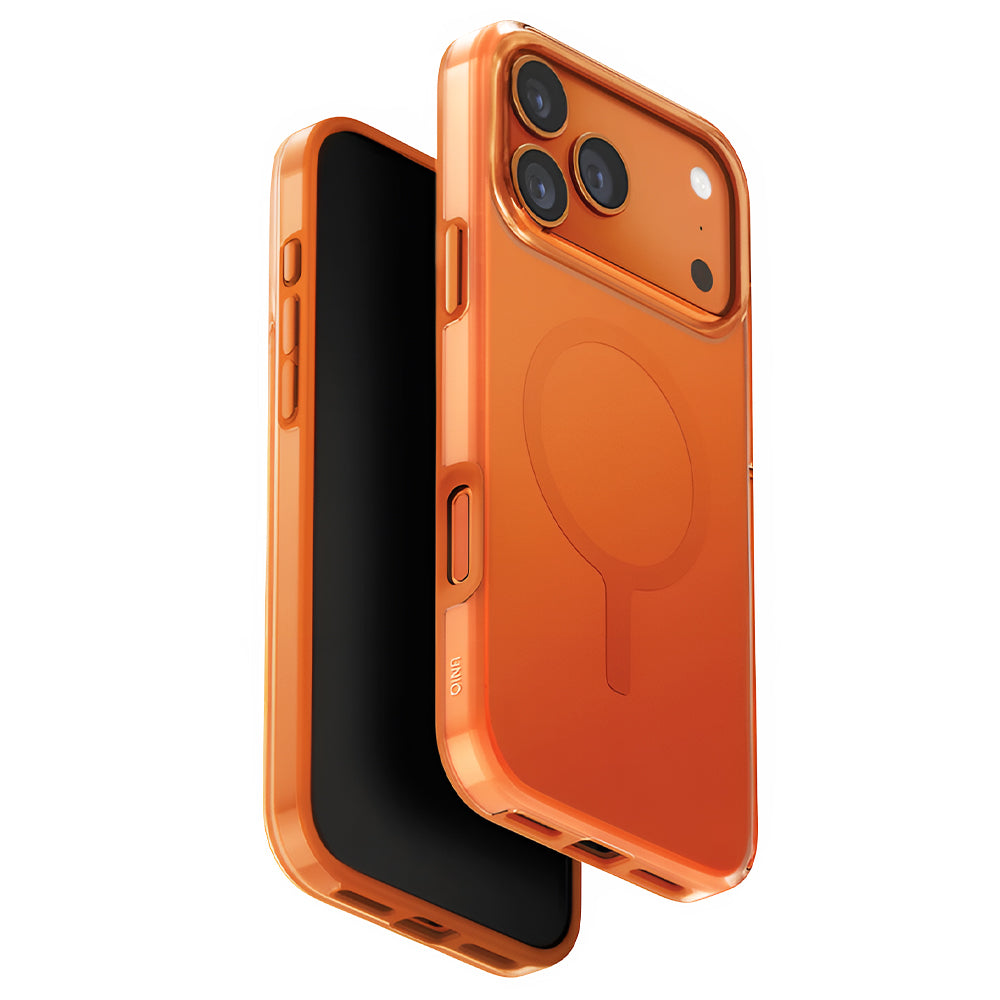 Capa MagSafe para Apple iPhone 17 Pro, UNIQ, Clario MagClick, Laranja