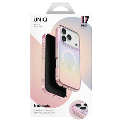 Capa MagSafe para Apple iPhone 17 Pro, UNIQ, Iridescia MagClick, Azul Pastel