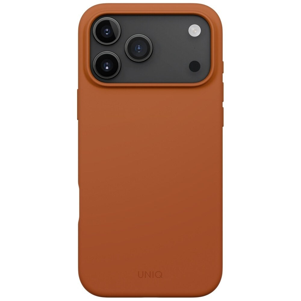 Capa MagSafe para Apple iPhone 17 Pro, UNIQ, Lino MagClick, Laranja Escuro