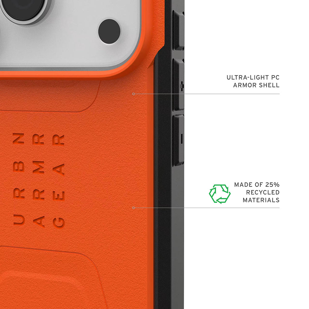 Capa MagSafe para Apple iPhone 17 Pro, Urban Armor Gear, Civilian, Laranja