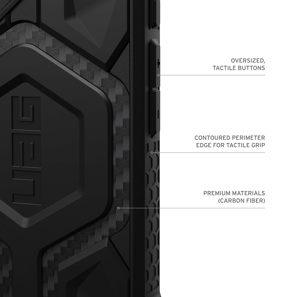 Capa MagSafe para Apple iPhone 17 Pro, Urban Armor Gear, Monarch Pro Carbon, Preta