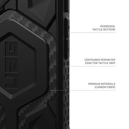 Capa MagSafe para Apple iPhone 17 Pro, Urban Armor Gear, Monarch Pro Carbon, Preta