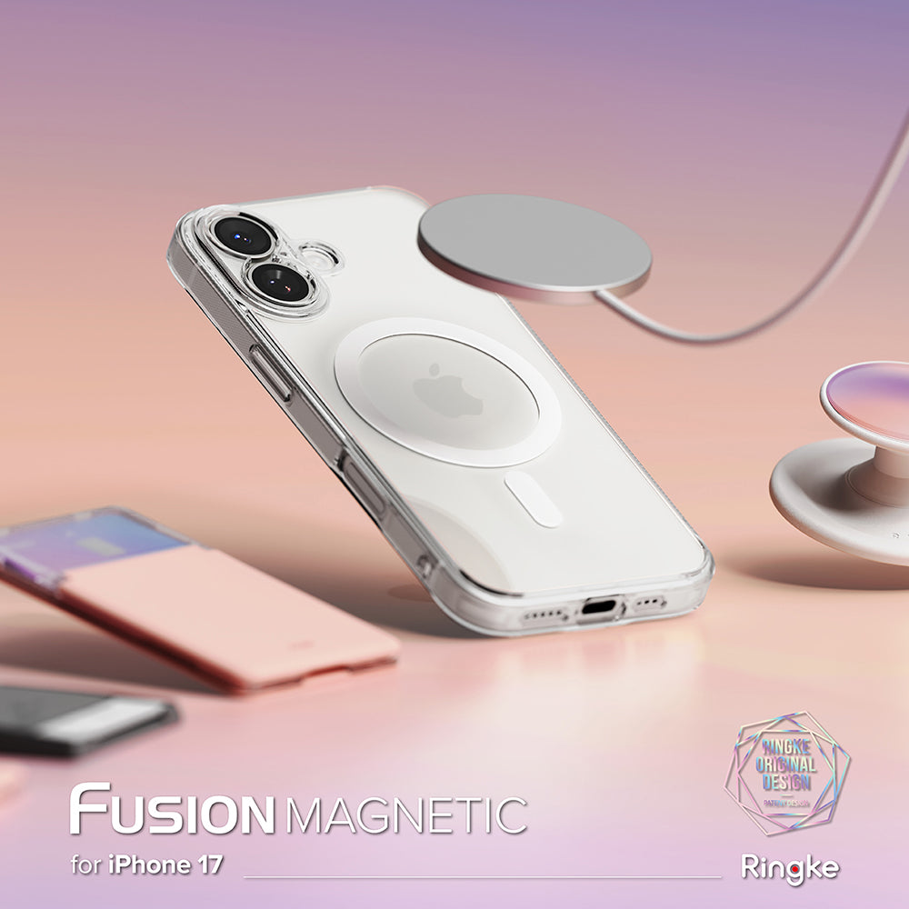 Capa MagSafe para Apple iPhone 17, Ringke, Fusion, Transparente Fosca