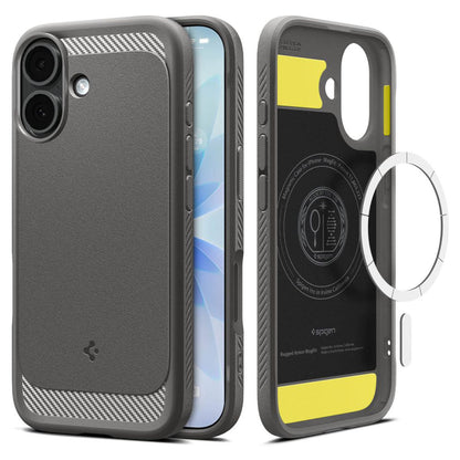Capa MagSafe para Apple iPhone 17, Spigen, Rugged Armor, Cinzento