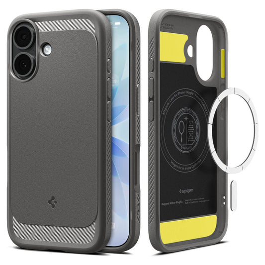 Capa MagSafe para Apple iPhone 17, Spigen, Rugged Armor, Cinzento
