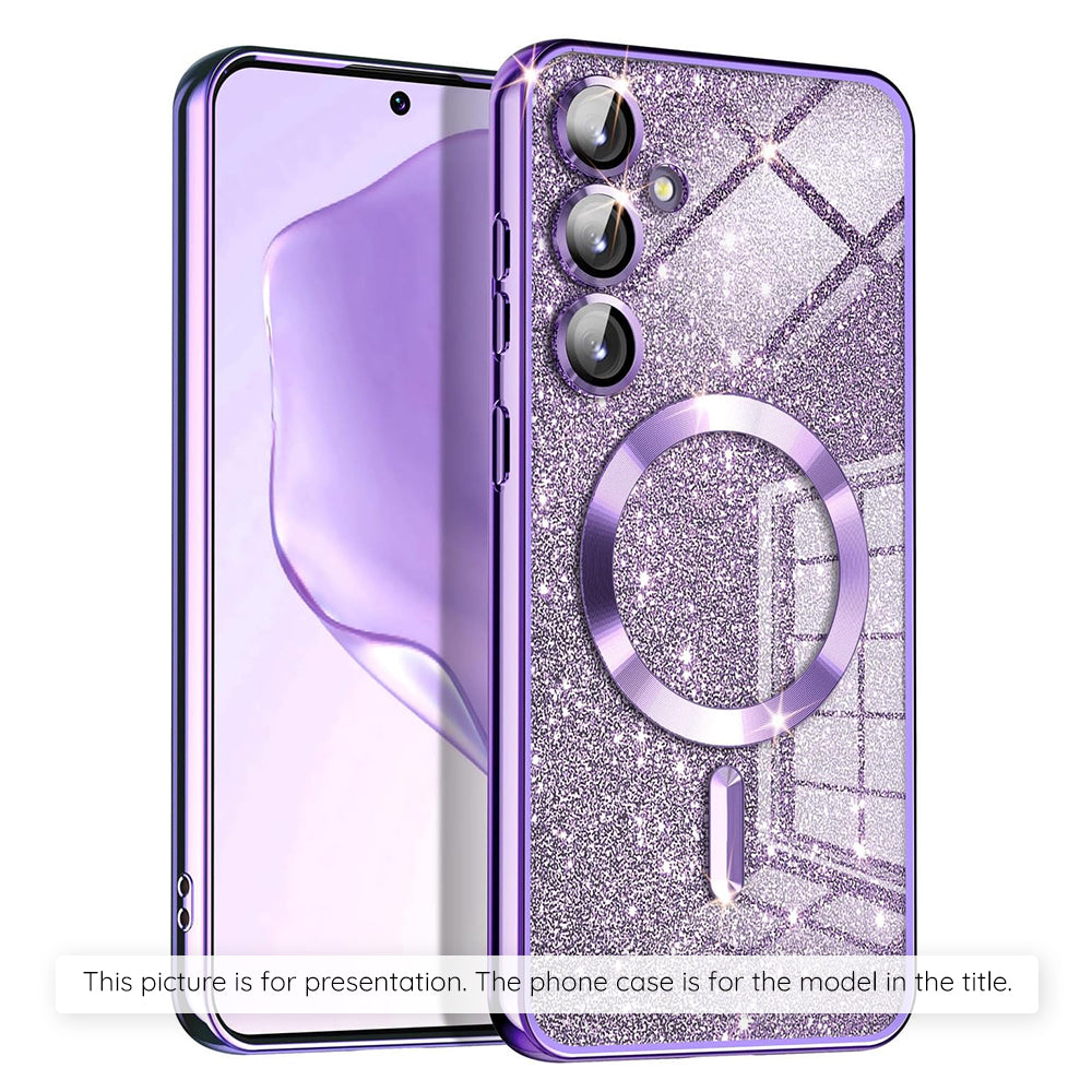 Capa MagSafe para Apple iPhone 17, Techsuit, Luxury Glitter, Lilás Claro