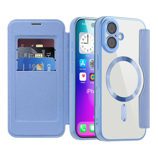 Capa MagSafe para Apple iPhone 17, Techsuit, SmartMag Book, Azul