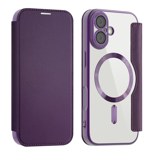 Capa MagSafe para Apple iPhone 17, Techsuit, SmartMag Book, Roxo