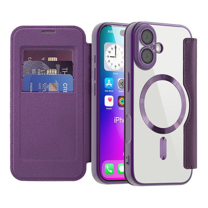Capa MagSafe para Apple iPhone 17, Techsuit, SmartMag Book, Roxo