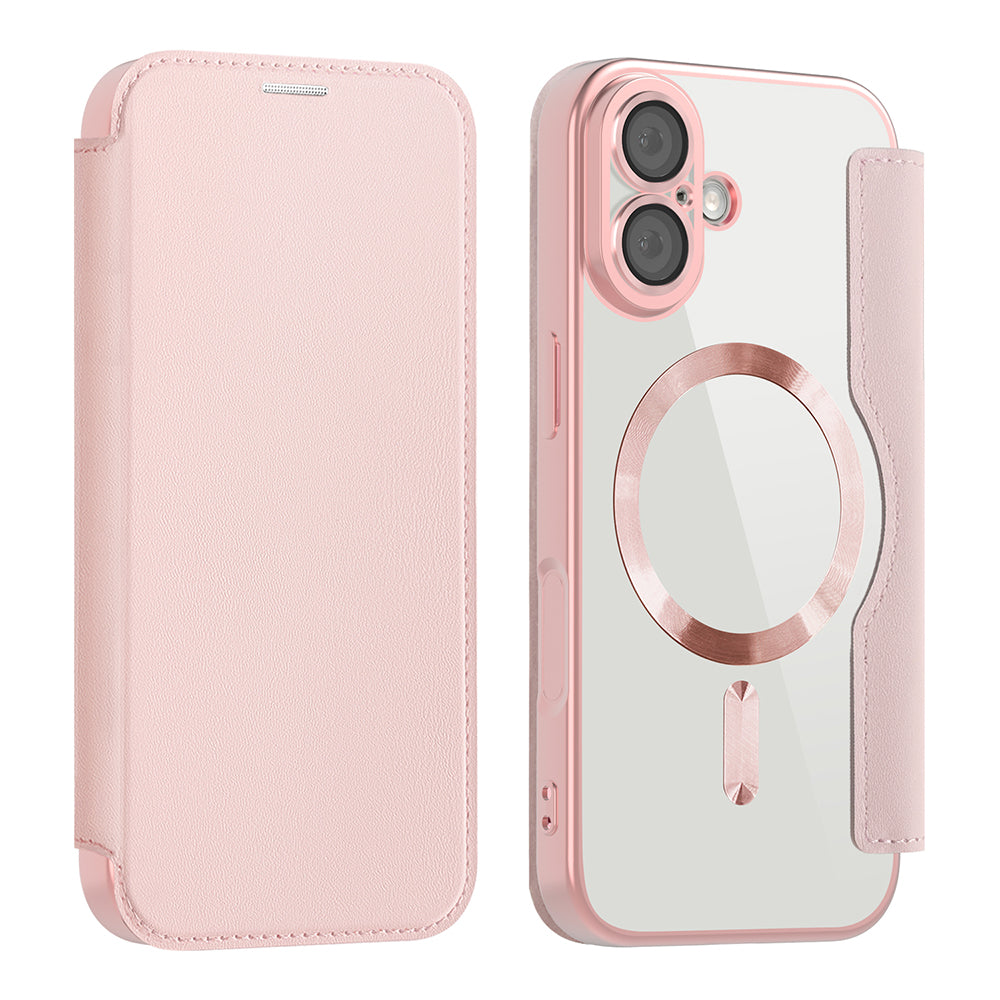 Capa MagSafe para Apple iPhone 17, Techsuit, SmartMag Book, Rosa