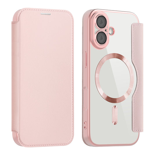 Capa MagSafe para Apple iPhone 17, Techsuit, SmartMag Book, Rosa