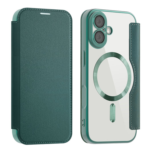 Capa MagSafe para Apple iPhone 17, Techsuit, SmartMag Book, Verde