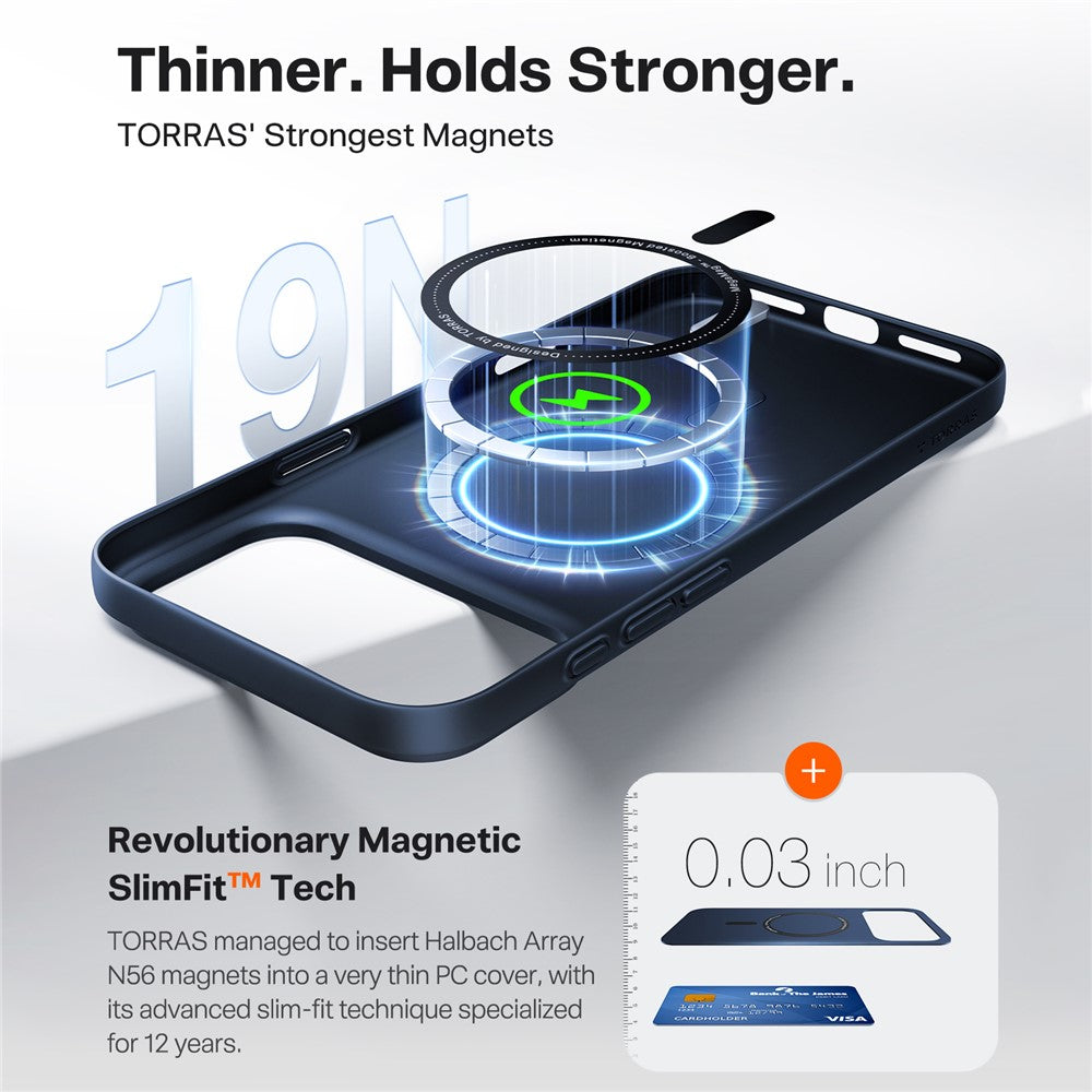 Capa MagSafe para Apple iPhone 17, Torras, SlimFit, Preta