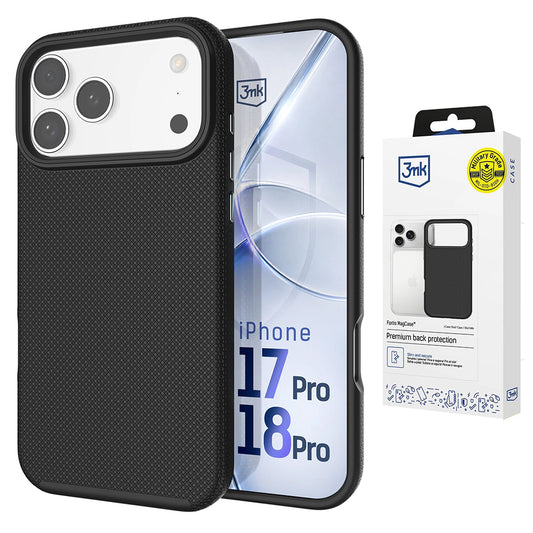 Capa MagSafe para Apple iPhone 18 Pro / 17 Pro, 3MK, Fortis, Preta