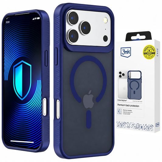 Capa MagSafe para Apple iPhone 18 Pro / 17 Pro, 3MK, Smoke MagCase, Azul