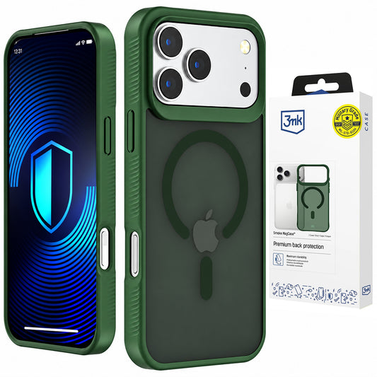 Capa MagSafe para Apple iPhone 18 Pro / 17 Pro, 3MK, Smoke MagCase, Verde