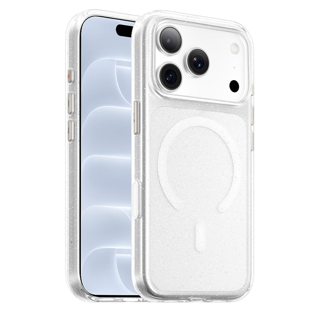 Capa MagSafe para Apple iPhone 18 Pro / 17 Pro, Blueo, Crystal Pro Anti-Drop Glitter, Transparente