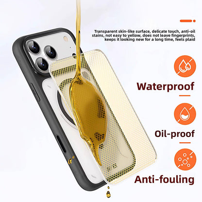 MagSafe Case for Apple iPhone 18 Pro / 17 Pro, Blueo, Heat Dissipation Stand, Satin Transparent Orange