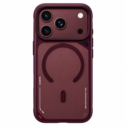 Capa MagSafe para Apple iPhone 18 Pro / 17 Pro, Blueo, suporte de dissipação de calor, cor de vinho acetinada