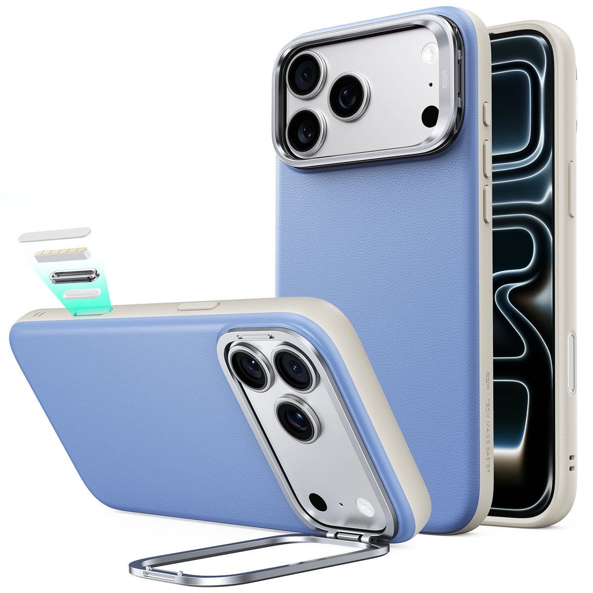 Capa MagSafe para Apple iPhone 18 Pro / 17 Pro, ESR, Atelier com Suporte, Azul