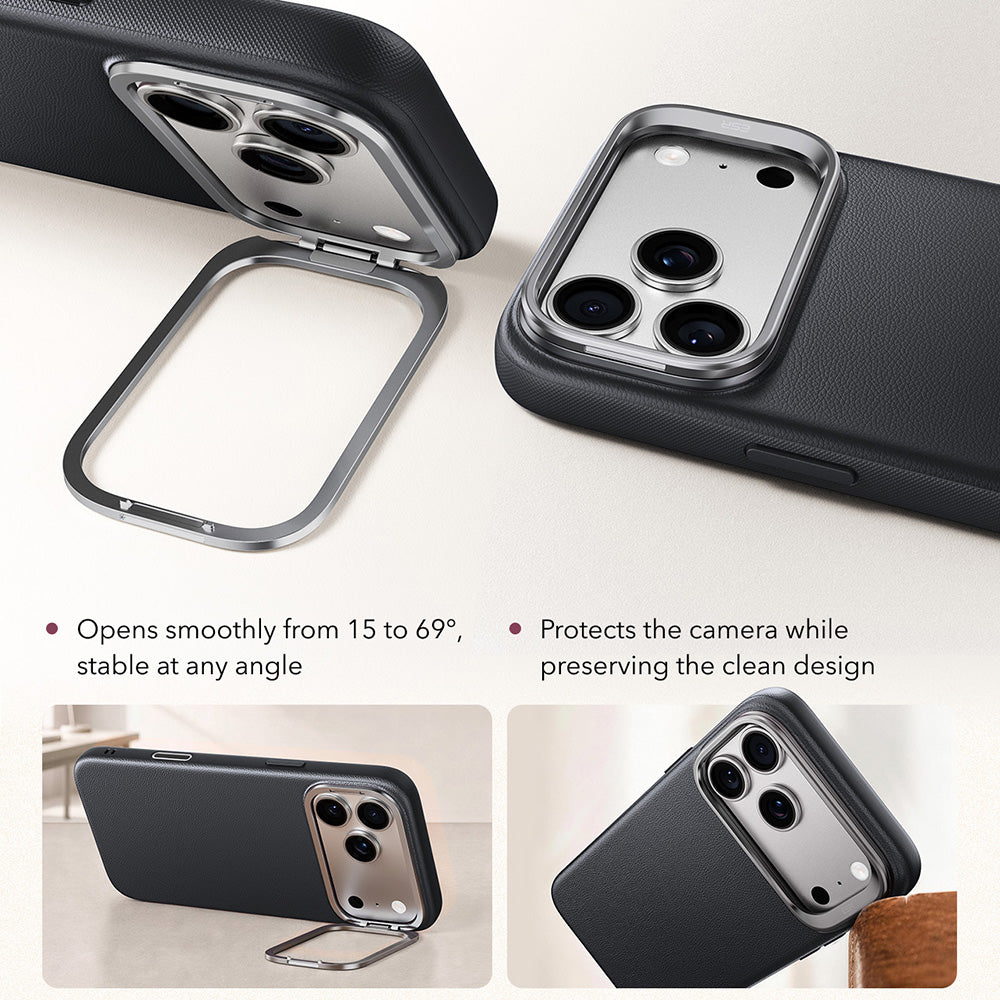 Capa MagSafe para Apple iPhone 18 Pro / 17 Pro, ESR, Atelier com Suporte, Preta