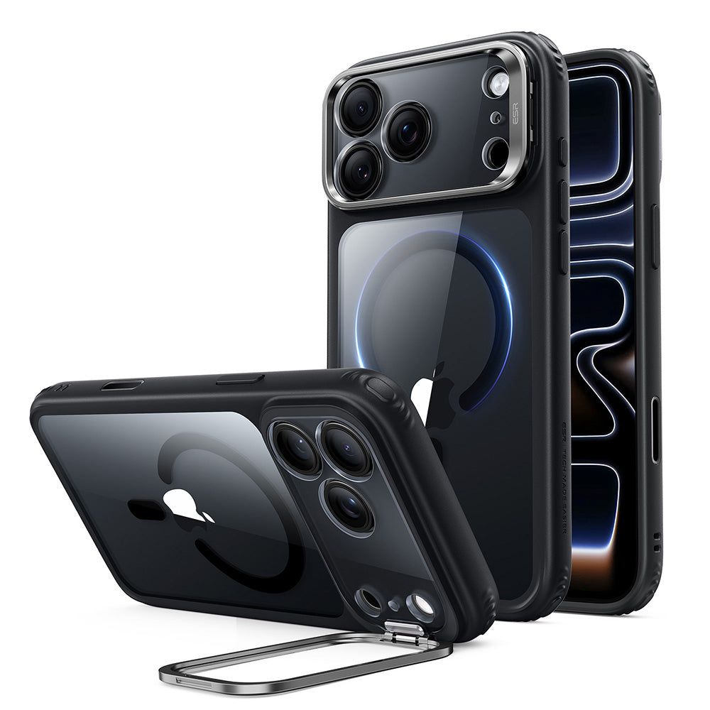 Capa MagSafe para Apple iPhone 18 Pro / 17 Pro, ESR, Classic Hybrid Kickstand, Preta Transparente