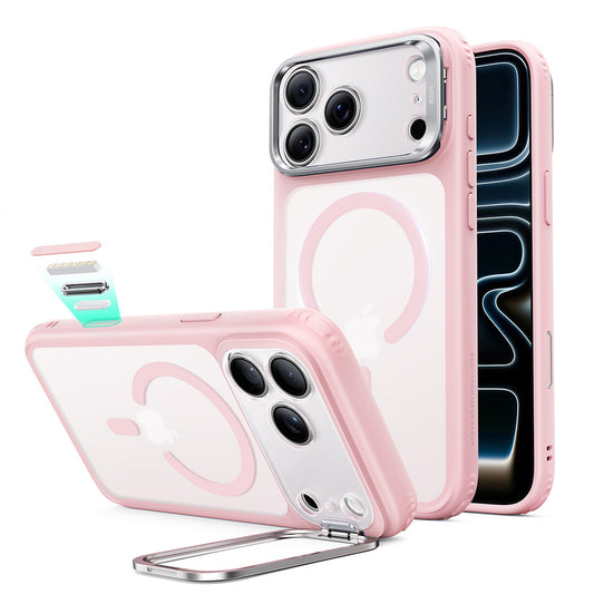 Capa MagSafe para Apple iPhone 18 Pro / 17 Pro, ESR, Classic Hybrid Kickstand, Rosa Satinada