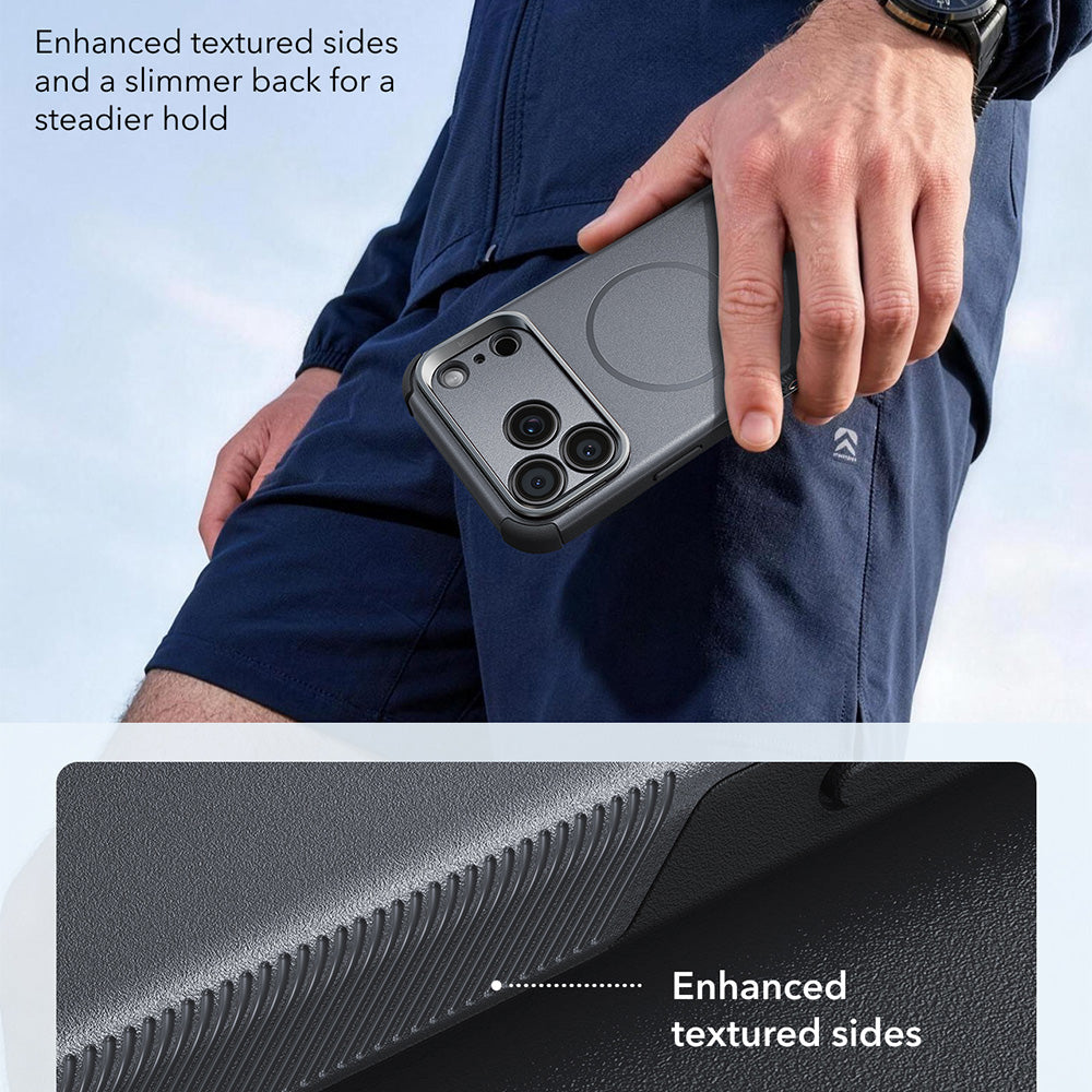 Capa MagSafe para Apple iPhone 18 Pro / 17 Pro, ESR, Cyber Armor Kickstand, Cinzento